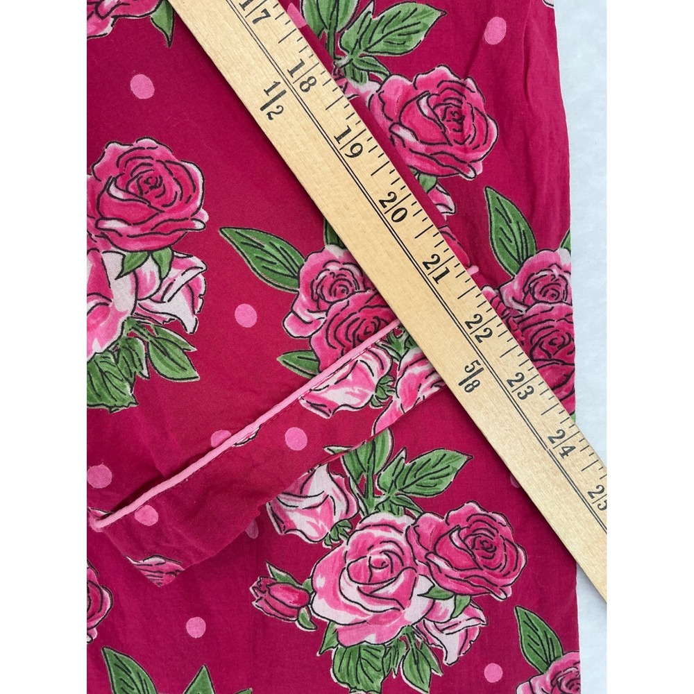 Mahogany Pajama Set Women XL Pink Floral Polka Dot 100% Cotton Long Sleeve Pants - Picture 8 of 12